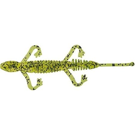 Mister Twister 5 Ringed Lizard 7Pk Chartreuse Pepper 5RL7-10BK